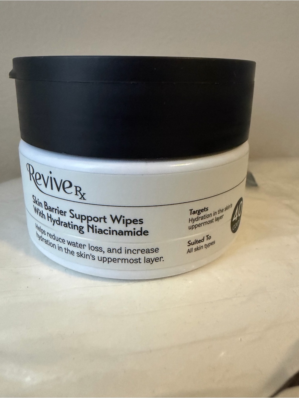 ReviveRx Skin Barrier Support Wipes with hydrating niacinamide